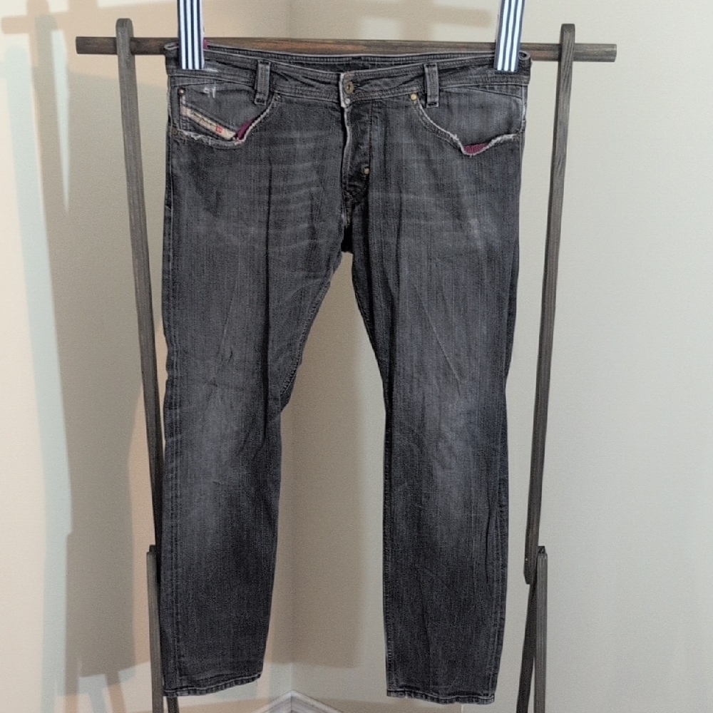 Diesel Slammer| Vintage Men's Classic Diatressed Black Jeans